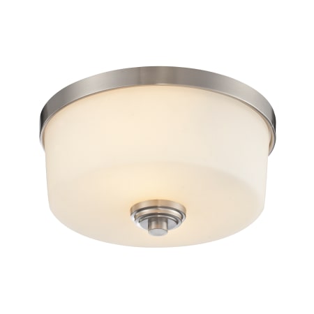 Bellevue Adley 2 Light 12" Wide Flush Mount Drum Ceiling Fixture Brushed Nickel