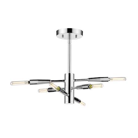 Bellevue Almeria 6 Light 13" Wide Semi-Flush Ceiling Fixture Chrome