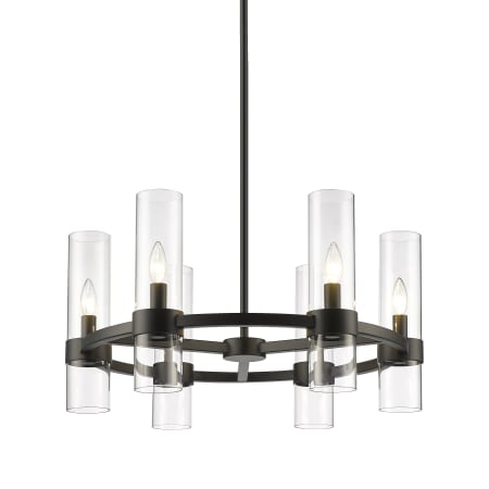 Bellevue Conway 6 Light 26" Wide Taper Candle Style Chandelier Matte Black