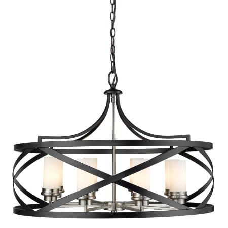 Bellevue Coraline 8 Light 30" Wide Pillar Candle Chandelier Matte Black / Brushed Nickel