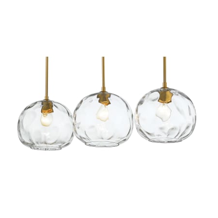 Bellevue Frieda 3 Light 10" Wide Linear Pendant Olde Brass