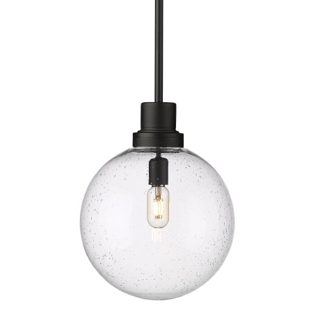 Bellevue Samathra 12" Wide Outdoor Mini Pendant Black / Seedy Glass