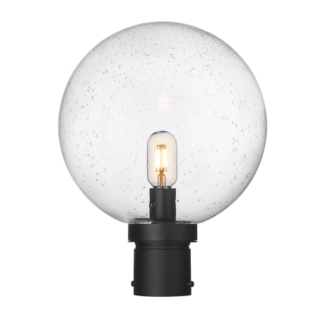 Bellevue Samathra 12" Tall Post Light Black / Seedy Glass