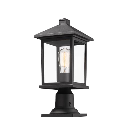 Bellevue Bennie 8" Tall Pier Mount Post Light with 6" Square Base Black