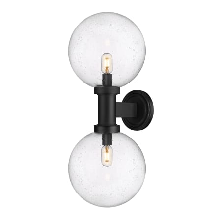 Bellevue Samathra 2 Light 30" Tall Outdoor Wall Sconce Black / Seedy Glass