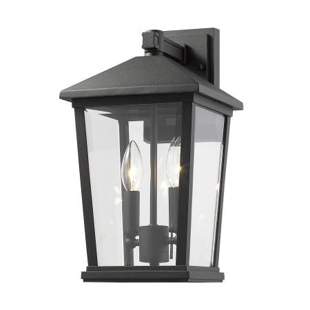 Bellevue Gordon 2 Light 15" Tall Outdoor Wall Sconce Black