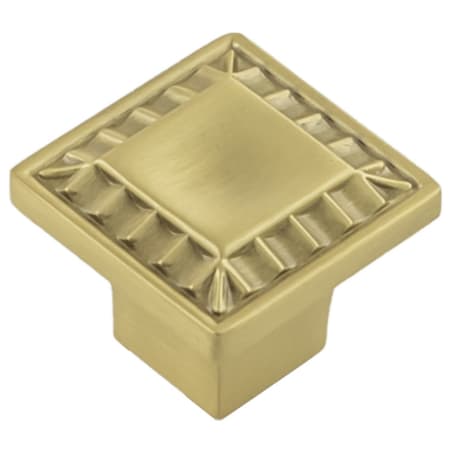 Belwith Keeler Astoria 1" Ridged Square Luxury Cabinet Knob / Drawer Knob from the Bijou Collection Brushed Golden Brass