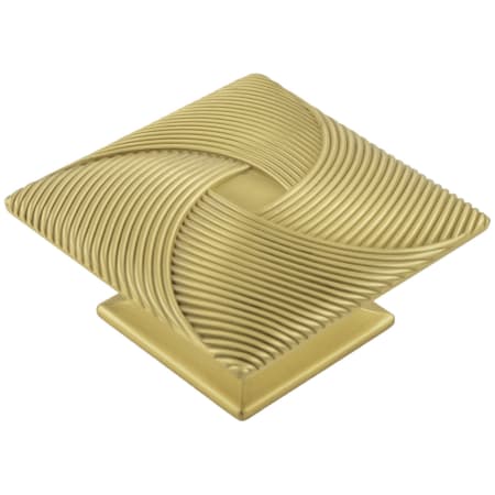Belwith Keeler Tempest 3-1/2" Large Swirled Lines Square Cabinet Knob / Drawer Knob from the Bijou Collection Brushed Golden Brass