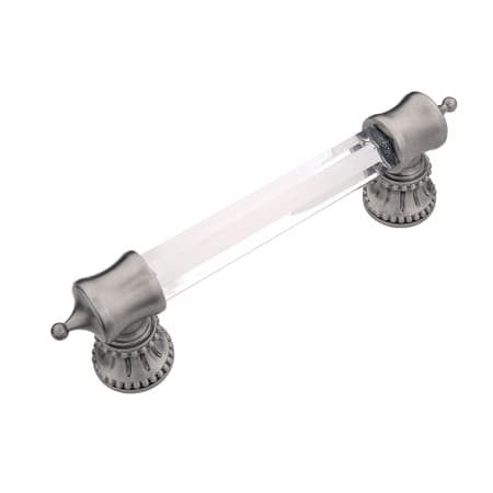 Belwith Keeler Chautaqua 3-3/4" Center to Center Elegant Smooth Glass Bar Luxury Cabinet Handle / Drawer Pull Antique Nickel / Glass