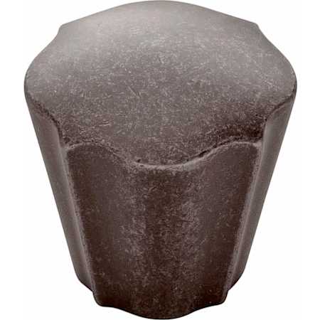 Belwith Keeler Trellis 1-3/16" Designer Scalloped Edge Button Cabinet / Drawer Knob Black Nickel Vibed