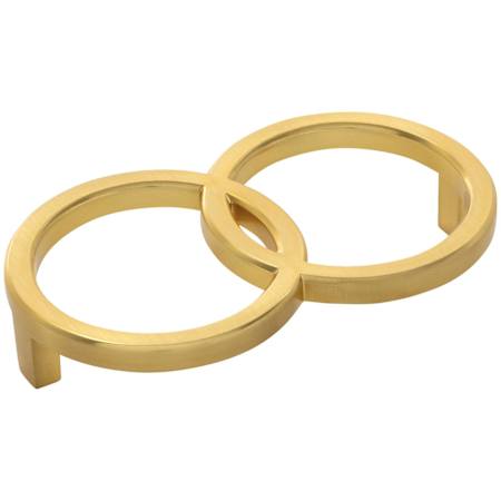 Belwith Keeler Bijou Mingle 4-1/16" Center to Center Modern Luxury Designer Open Rings Cabinet Handle / Drawer Pull Brushed Golden Brass