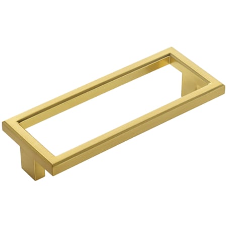 Belwith Keeler Bijou Precedent 4-1/16" Center to Center Luxury Modern Designer Open Rectangle Cabinet Handle / Drawer Pull Brushed Golden Brass