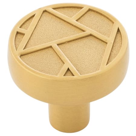 Belwith Keeler Cullet 1-3/8 Inch Art Deco Mosaic Top Flat Mushroom Cabinet Knob / Drawer Knob Brushed Golden Brass