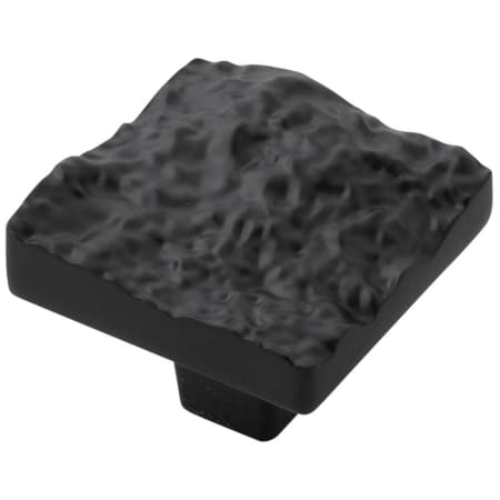Belwith Keeler Sandrine 1-3/8" Rustic Raw Textured Square Cabinet Knob / Drawer Knob Black Mist