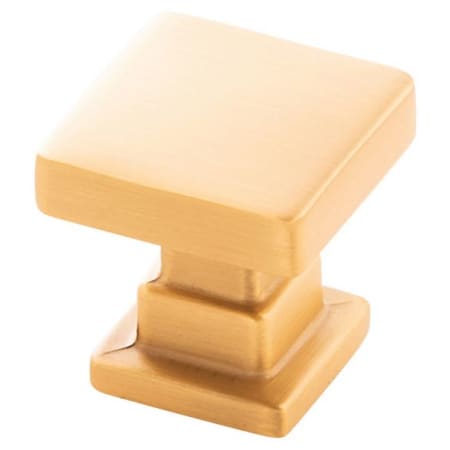 Belwith Keeler Brighton 1 Inch Classic Farmhouse Square Cabinet Knob / Drawer Knob Brushed Golden Brass