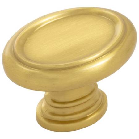 Belwith Keeler Berkshire 1-1/2" Traditional Ringed Oval Cabinet / Drawer Knob Brushed Golden Brass
