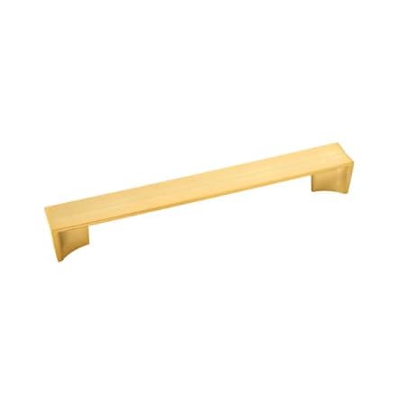 Belwith Keeler Avenue 7-9/16 Inch Center to Center Modern Minimalist Cabinet Handle / Drawer Pull Brushed Golden Brass
