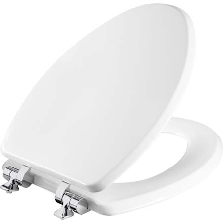 Bemis Mayfair Benton Elongated Enameled Wood Closed-Front Toilet Seat with Stay-Tite Seat Fastening System and Whisper Close Hinge White