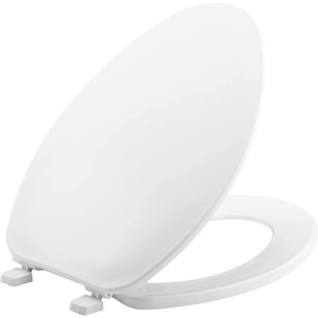 Bemis Elongated Plastic Toilet Seat and Lid with Top-Tite Hinge White