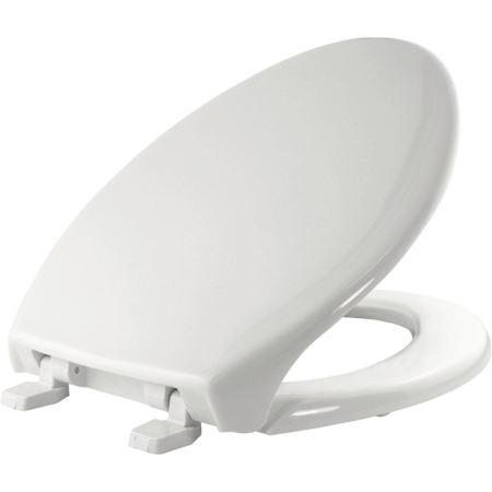Bemis Elongated Commercial Closed-Front Toilet Seat with Top-Tite Hinge White