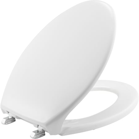 Bemis Elongated Commercial Closed-Front Toilet Seat with Self-Sustaining Hinge White