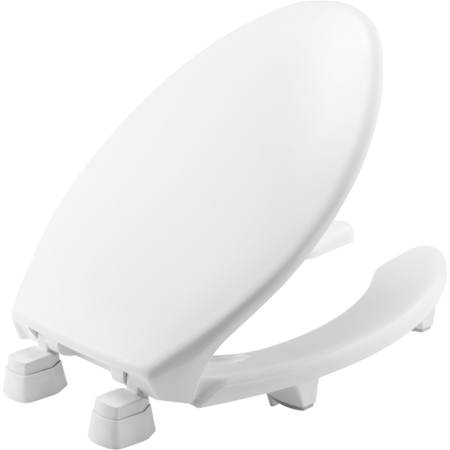 Bemis Medic-Aid Elongated Open-Front with Cover Toilet Seat with Stay·Tite Commercial Fastening System Seat Fastening System White