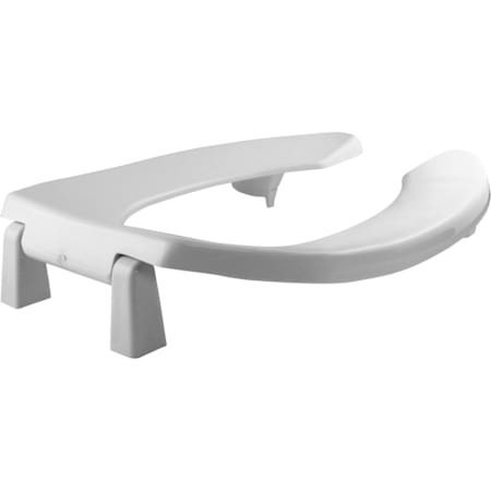 Bemis Medic-Aid Elongated Open-Front Less Cover Toilet Seat with Stay-Tite Commercial Fastening System and DuraGuard White