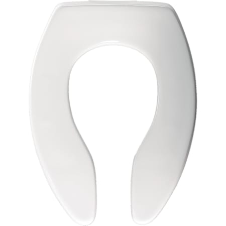 Bemis Elongated Open-Front Less Cover Commercial Plastic Toilet Seat with Stay-Tite Commercial Fastening System and DuraGuard White