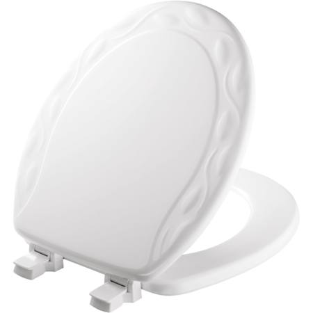 Bemis Ivy Round Enameled Wood Ivy Design Closed-Front Toilet Seat White