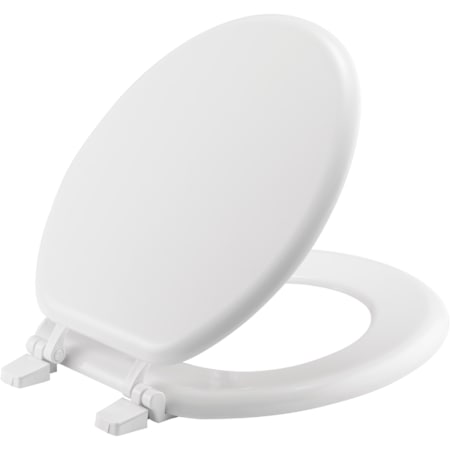 Bemis Round Enameled Wood Closed-Front Toilet Seat White