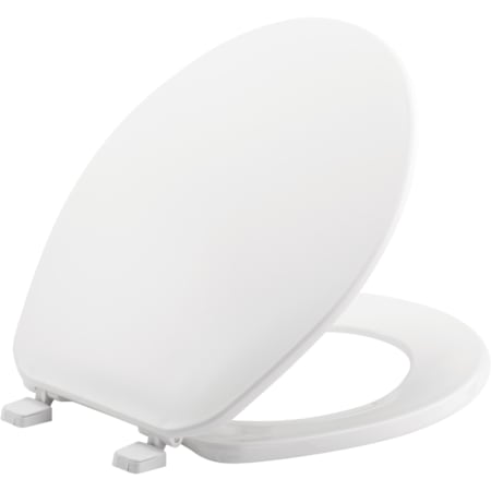 Bemis Round Plastic Toilet Seat and Lid with Top-Tite Hinge White