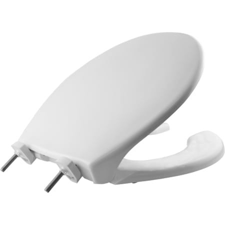 Bemis Round Open Front Toilet Seat with Stay-Tite Commercial Fastening System and DuraGuard White