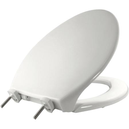 Bemis Elongated Hospitality Plastic Closed-Front Toilet Seat and Lid with Stay-Tite Commercial Fastening System™ and DuraGuard White