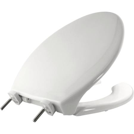 Bemis Elongated Hospitality Plastic Open-Front Toilet Seat and Lid White