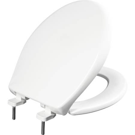 Bemis Round Hospitality Plastic Closed-Front Toilet Seat and Lid with Stay-Tite Commercial Fastening System White