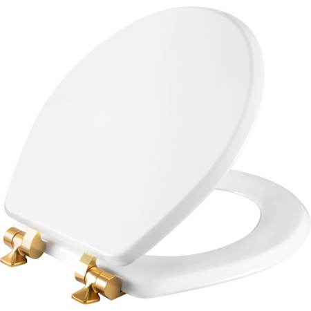 Bemis Benton Round Enameled Wood Closed-Front Toilet Seat White