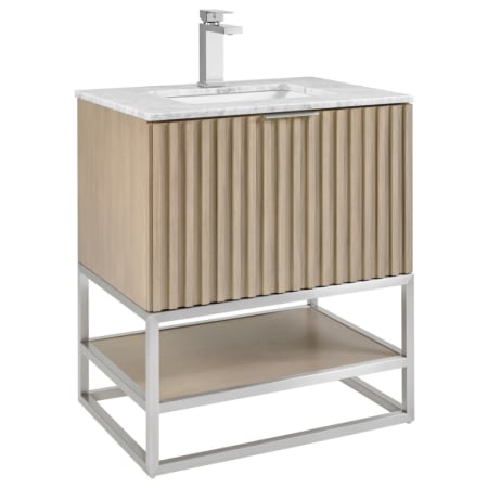 BEMMA Terra 30" Free Standing Single Basin Vanity Set with Cabinet and Vanity Top Cashmere Grey / Carrara Marble Top / Brushed Nickel Hardware
