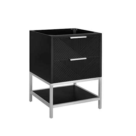 BEMMA Diamond 24" Single Free Standing Vanity Cabinet Only - Less Vanity Top Charcoal Black / Brushed Nickel Hardware