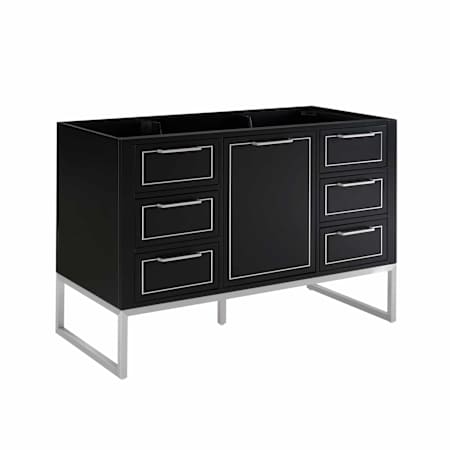 BEMMA Markham 48" Single Free Standing Vanity Cabinet Only - Less Vanity Top Midnight Black / Brushed Nickel Hardware