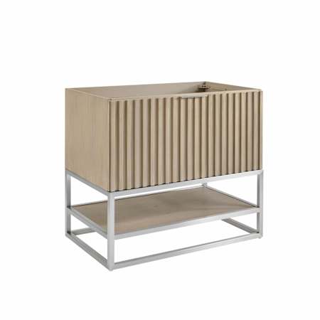 BEMMA Terra 36" Single Free Standing Vanity Cabinet Only - Less Vanity Top Cashmere Grey / Brushed Nickel Hardware