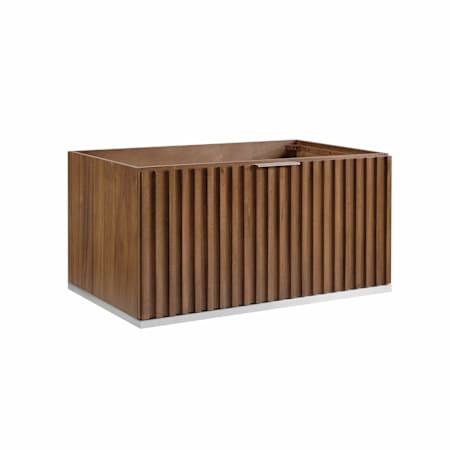 BEMMA Terra 36" Single Wall Mounted Vanity Cabinet Only - Less Vanity Top Walnut / Brushed Nickel Hardware