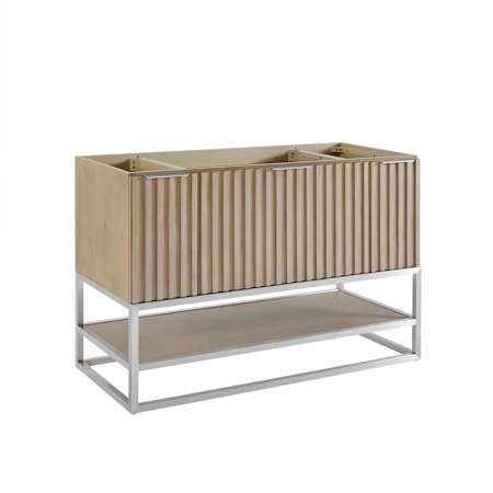 BEMMA Terra 48" Single Free Standing Vanity Cabinet Only - Less Vanity Top Cashmere Grey / Brushed Nickel Hardware