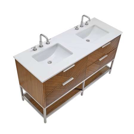 BEMMA Diamond 60" Quartz Vanity Top White Quartz