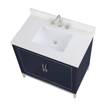 BEMMA Gracie 36" Quartz Vanity Top with Backsplash White Quartz