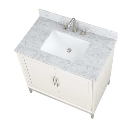 BEMMA Gracie 36" Marble Vanity Top with Backsplash Carrara Marble