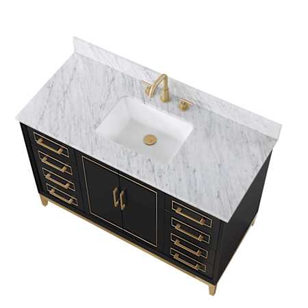 BEMMA Gracie 48" Marble Vanity Top with Backsplash Carrara Marble