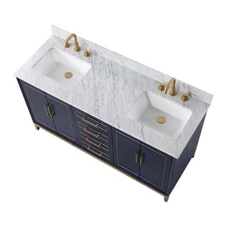 BEMMA Gracie 60" Marble Vanity Top with Backsplash Carrara Marble
