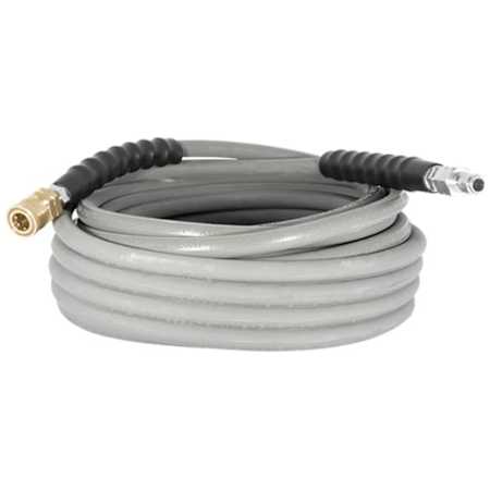 BE Power Equipment BE Power Equipment 50-Foot (3/8") 4450 PSI Gray Non-Marking High Pressure Hose w/ Quick Connectors (Hot/Cold Water) N/A