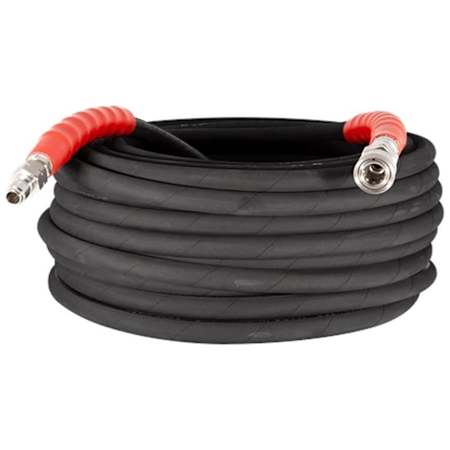 BE Power Equipment BE Power Equipment Semperflex 100-Foot (3/8") 6000 PSI Black Rubber High Pressure Hose w/ Quick Connectors (Hot/Cold Water) N/A