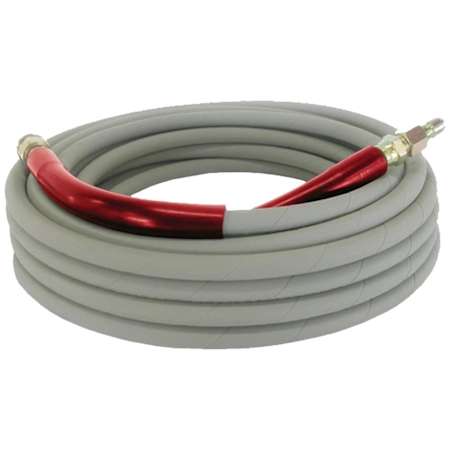 BE Power Equipment BE Power Equipment Semplerflex 100-Foot (3/8") 6000 PSI Gray Non-Marking High Pressure Hose w/ Quick Connectors (Hot/Cold Water) N/A